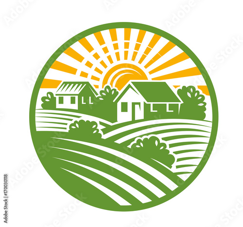 village houses emblem