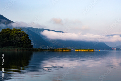 Calm Lake in the Mountains at Dawn