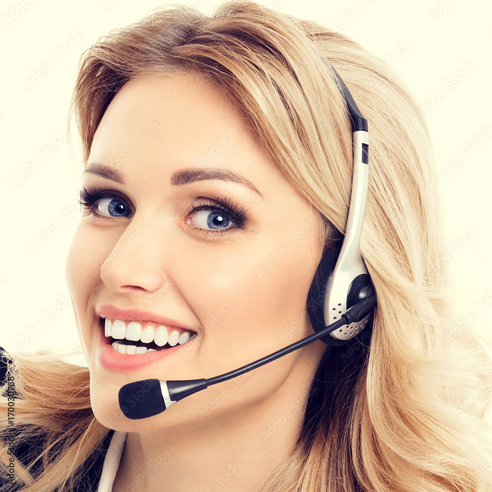 support phone operator showing blank signboard support phone operator showing blank signboard