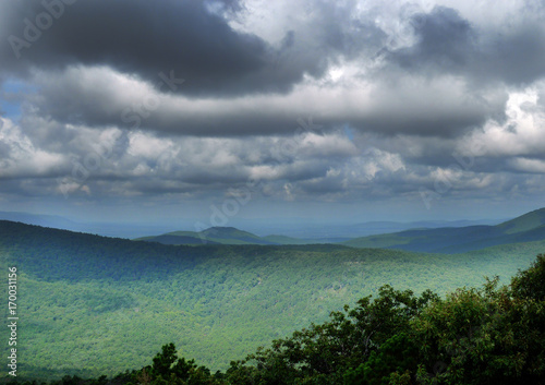 Ouachita Mountains in southeastern Oklahoma  featuring curving roads and scenic vistas