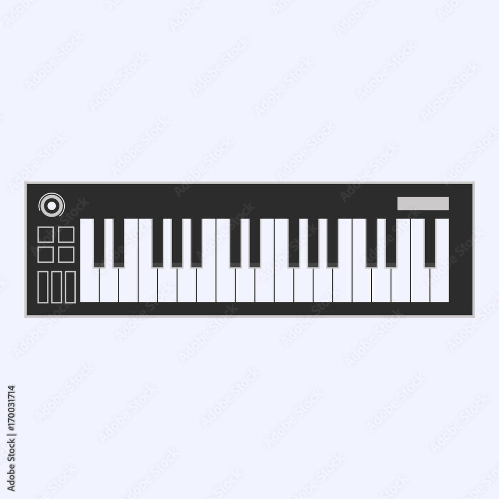 Piano or electronic keyboard keys line art icon for music apps and websites. Vector illustration Piano or electronic keyboard keys line art icon for music apps and websites. Vector illustration