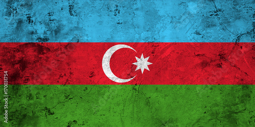 Flag of the Azerbaijan close up
