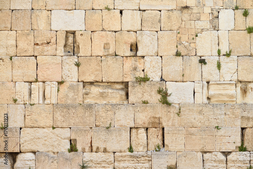 The Western wall or Wailing wall is the holiest place to Judaism in the old city of Jerusalem, Israel.