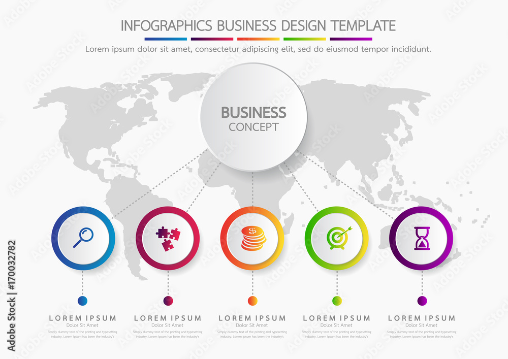 Vector infographic template business concept with options. Label circles for content, flowchart, diagram, steps, infographics, chart, workflow layout illustration,