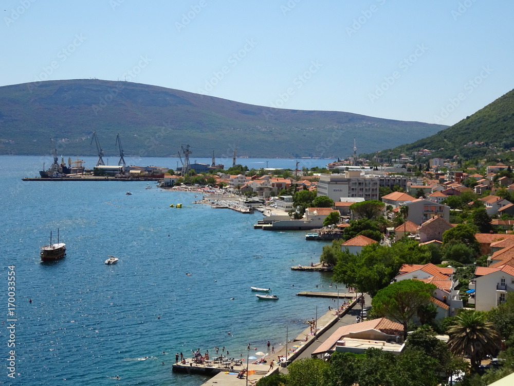 View of the Bijela bay in Montenegro