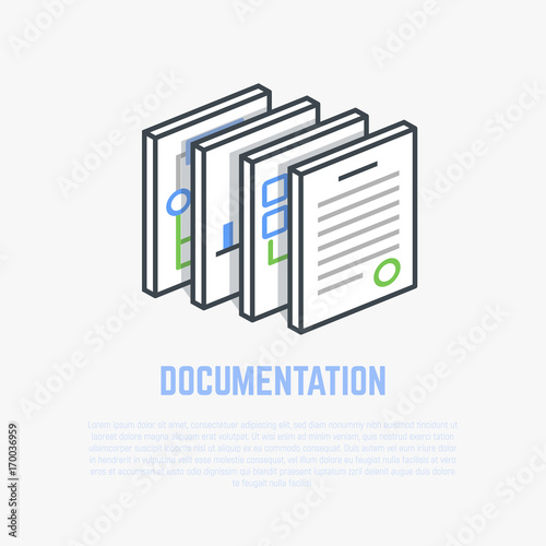 Documentation isometric illustration