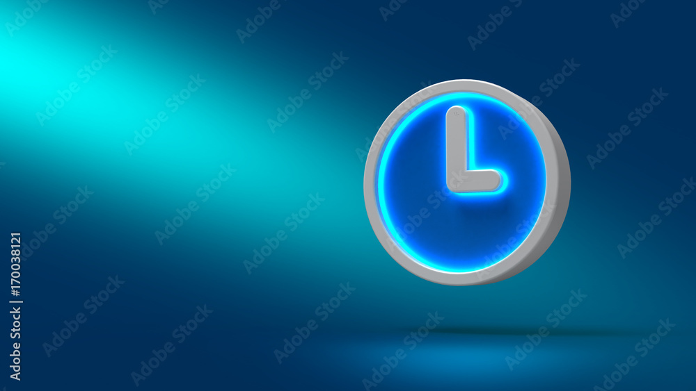 Clock on blue background. 3d illustration. Set for design presentations. Clock on blue background. 3d illustration. Set for design presentations.