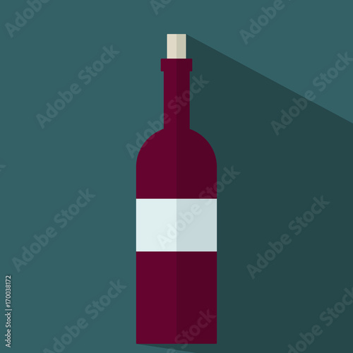 Flasche Rotwein Flat Icon