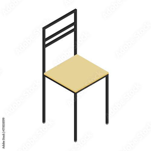 Isometric wooden chair