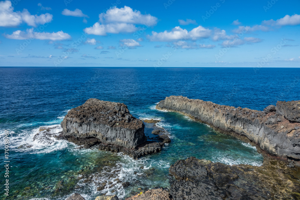 Small rock island in the coast in La Palma