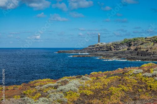 Lighthouse in La Palma sea coast