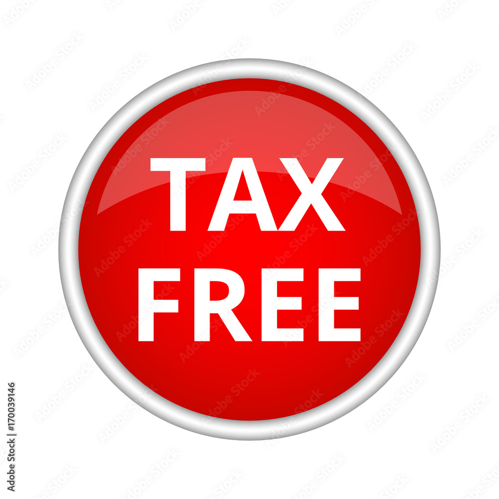 Round red icon tax free, Vector illustration. Round red icon tax free, Vector illustration.