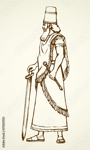 Golden Idol of Nebuchadnezzar. Vector drawing