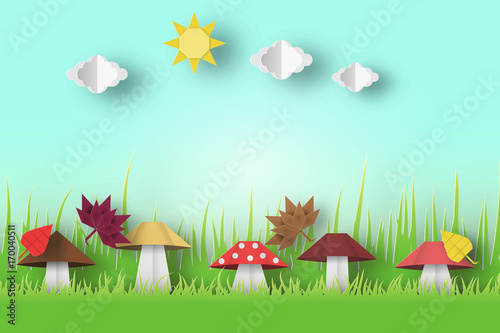Autumn Origami Landscape.