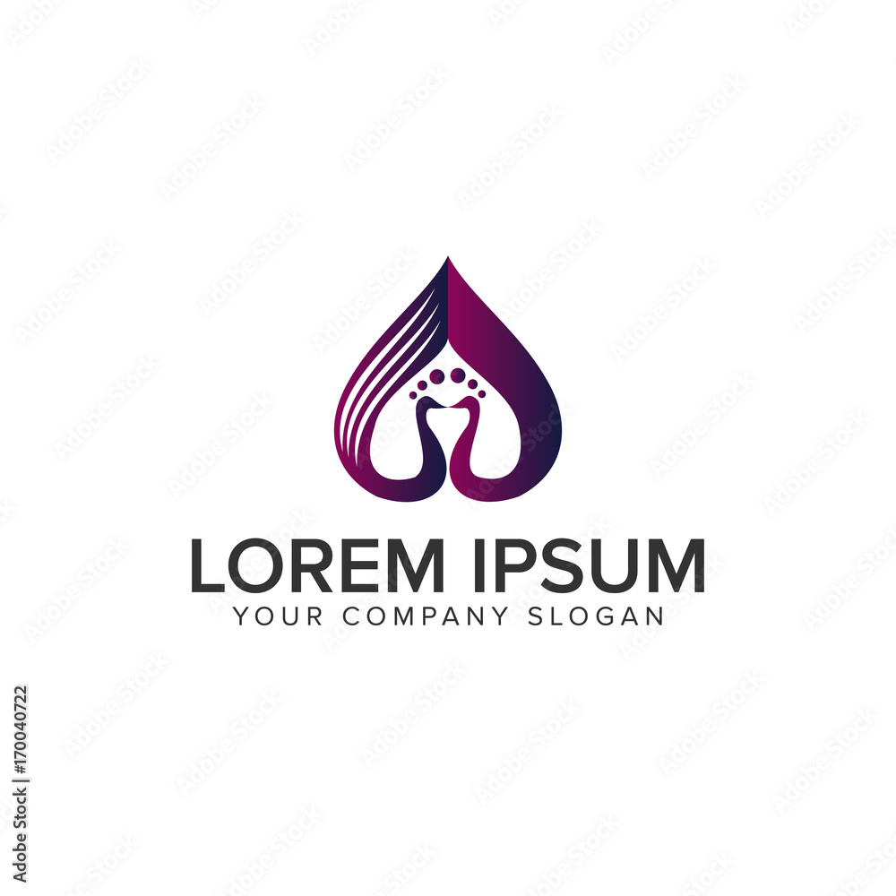love couple bird logo. wedding design concept template love couple bird logo. wedding design concept template