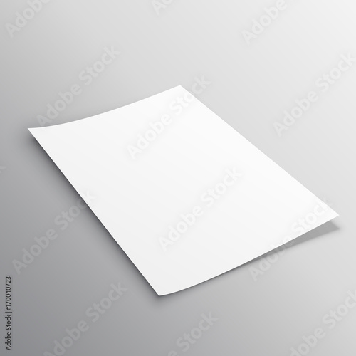 single leaflet page mockup template design vector