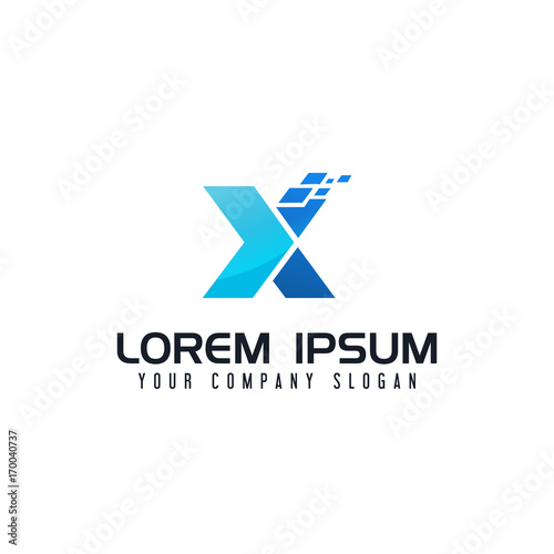 letter x logo. technology design concept template