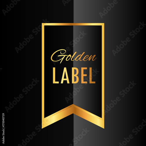 premium golden ribbon label vector design