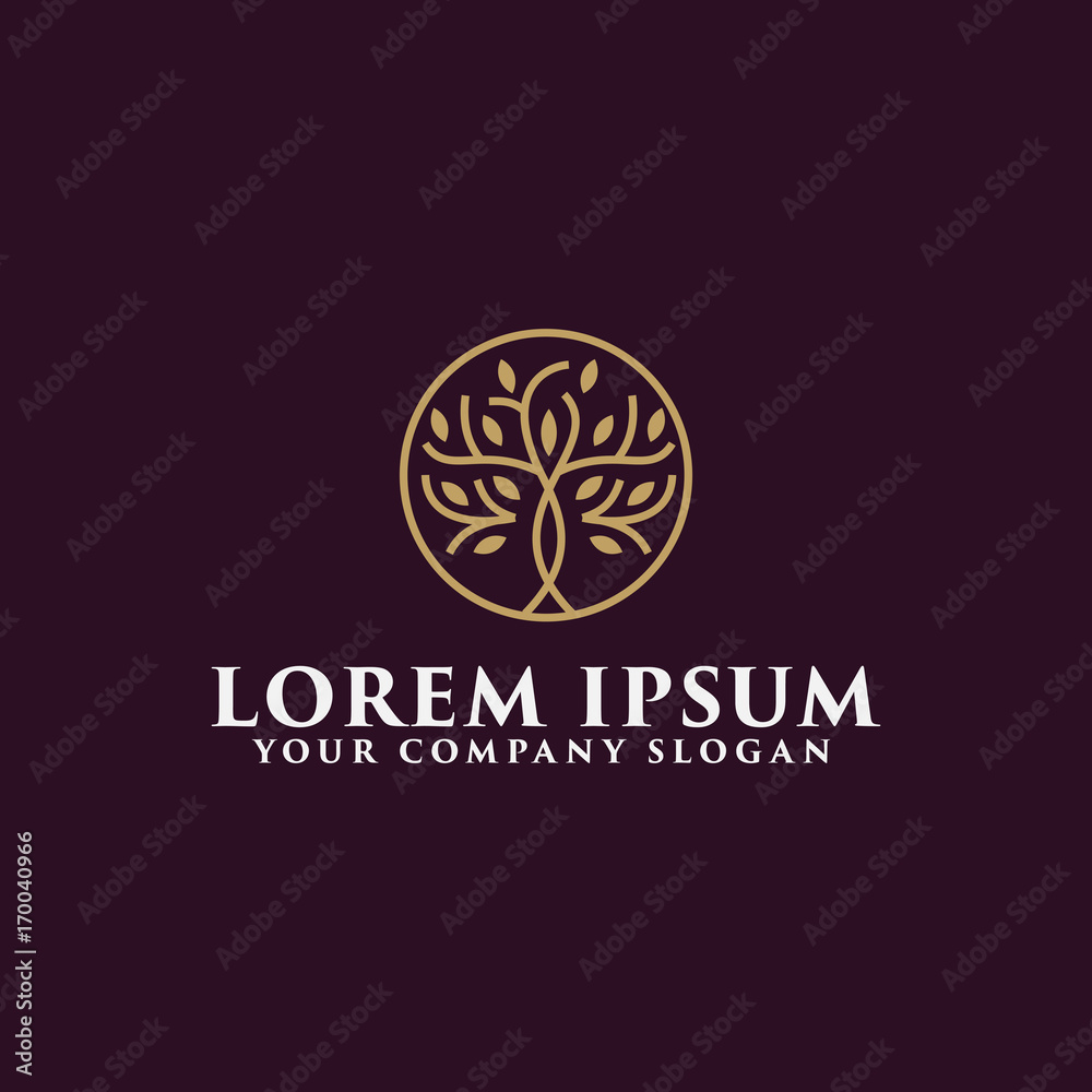 luxury tree logo design concept template luxury tree logo design concept template