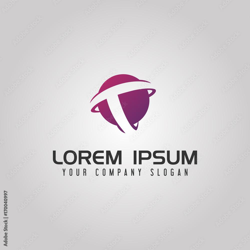 Letter T globl logo. technology business design concept template Letter T globl logo. technology business design concept template