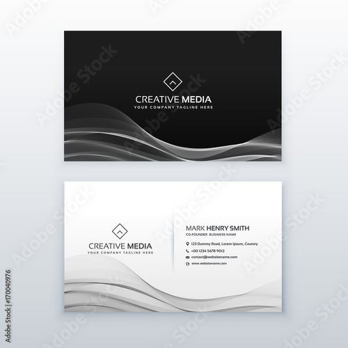 dark business card template design