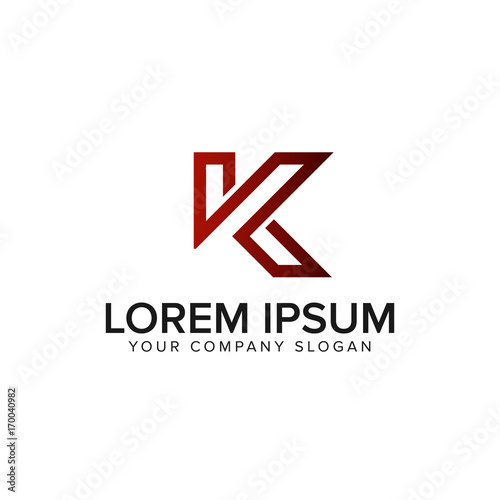 letter K logo design concept template