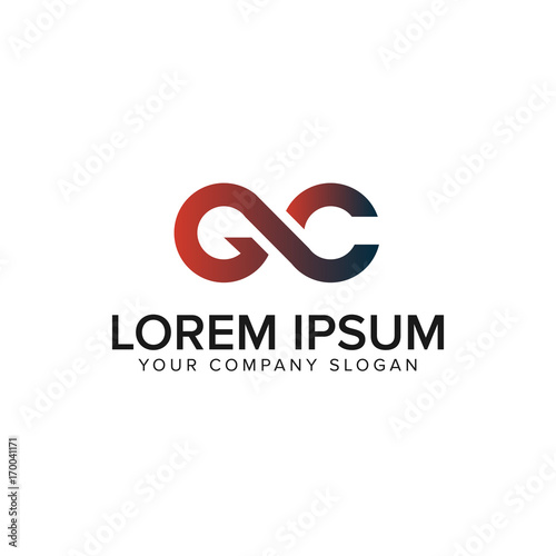 letter GC logo design concept template