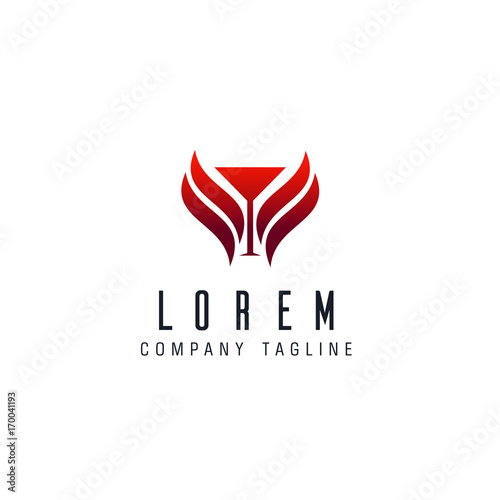 bar night club logo design concept template
