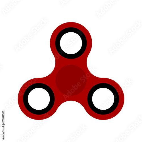 Red fidget spinner.  Vector illustration.