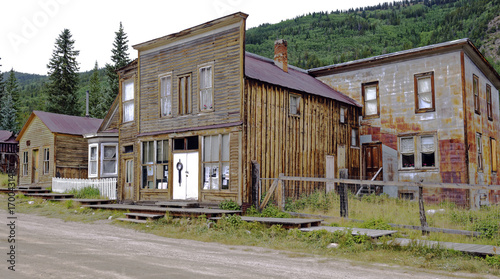 Remaining buildings in the gold and silver mining quasi-ghost town of St. Elmo DxO near Buena Vista, Colorado, U.S.A.