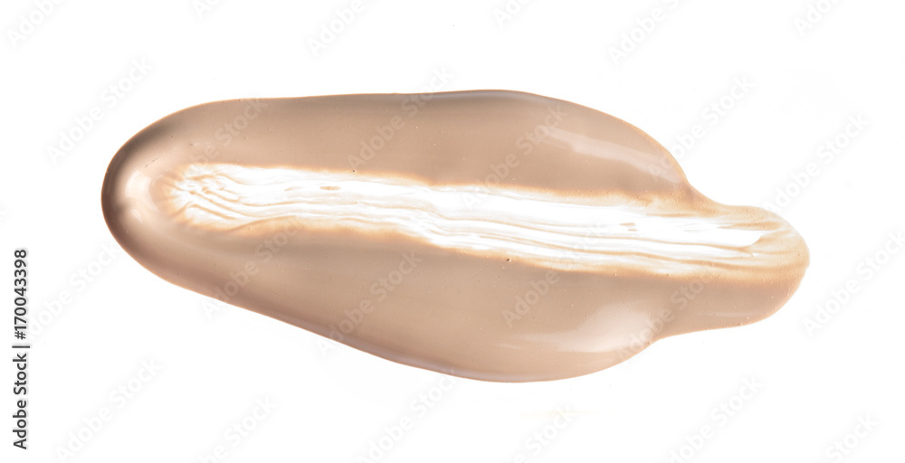 Make up liquid foundation stroke on white background Make up liquid foundation stroke on white background