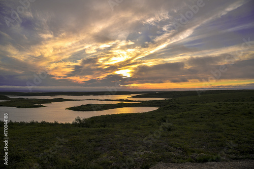 Sunset in the Arctic, Inuvik, Canada photo