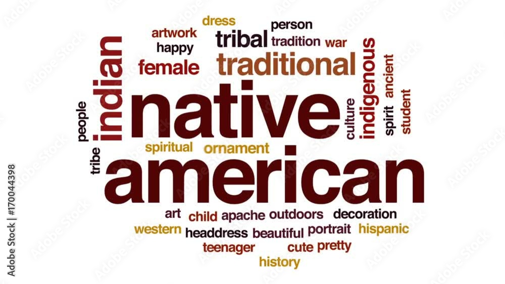 Native american animated word cloud, text design animation. Native american animated word cloud, text design animation.