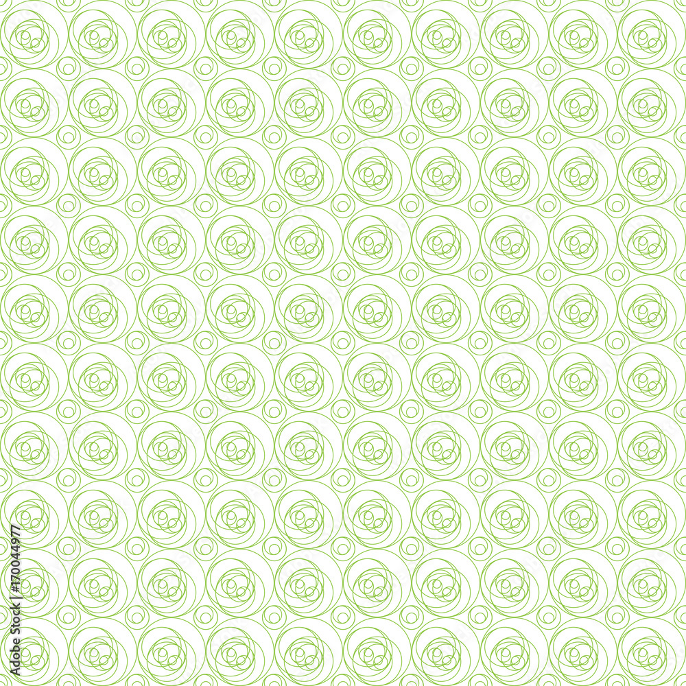 Seamless geometric pattern in green color made of thin flat trendy linear style lines. Inspired of banknote, money design, currency, note, check or cheque, ticket, reward. Watermark security. Vector.