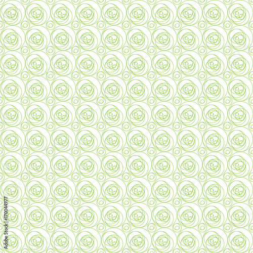 Seamless geometric pattern in green color made of thin flat trendy linear style lines. Inspired of banknote, money design, currency, note, check or cheque, ticket, reward. Watermark security. Vector.
