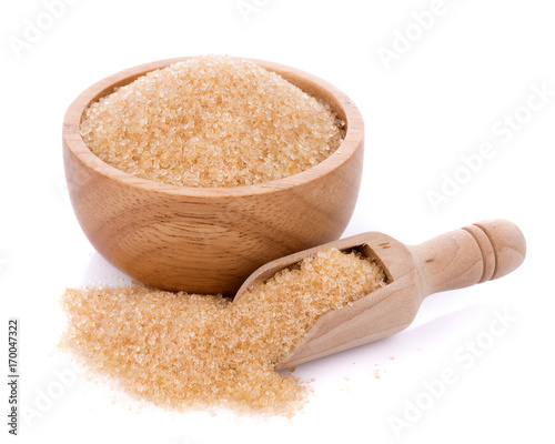 Quadro su tela Brown sugar on white background