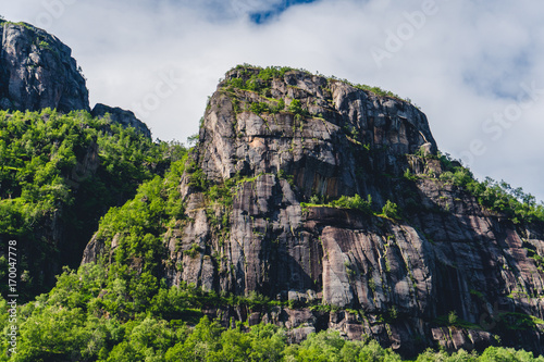 Mountain landscapes on the Norwegian Sea in Troll fjord