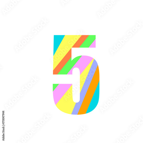 Free Download Colorful number five.Vector design for banner, presentation, web page, card, labels or posters. - GFXLoad