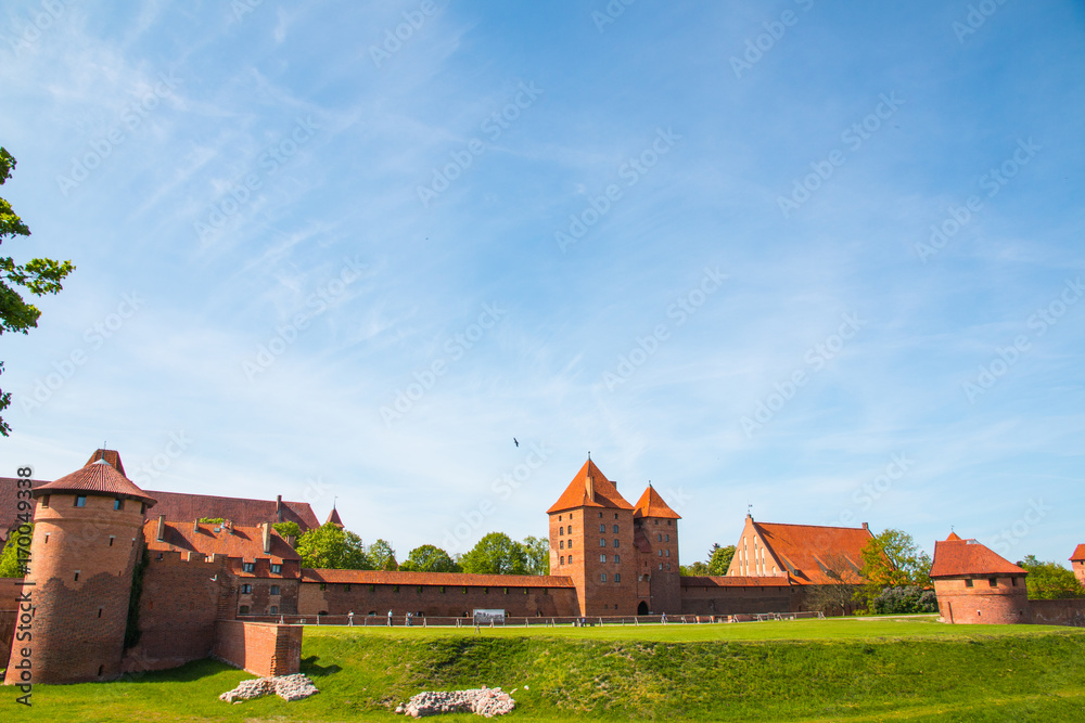 Malbork, Marienburg, the biggest medieval gothic castle of the Order of Teutonic Knights (Ordensritter) in Poland