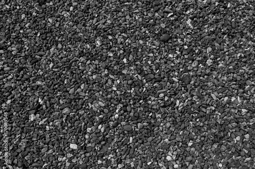 Black and white image of gravel footpath