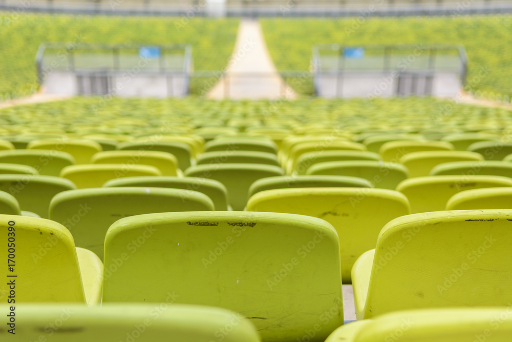 Naklejka premium Green stadium chairs with details