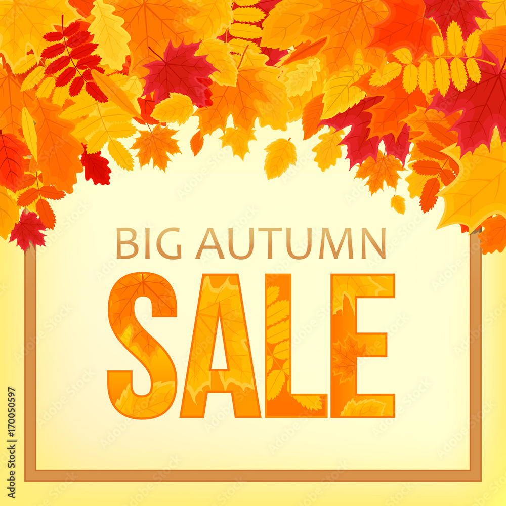 Autumn Background. Sale Banner. Vector Illustration. Autumn Background. Sale Banner. Vector Illustration.