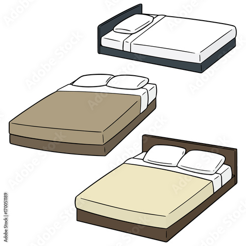 vector set of bed