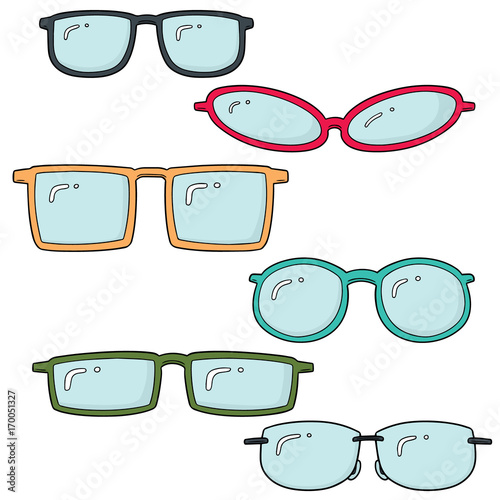 vector set of eyeglasses