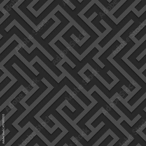 Geometrical seamless pattern maze with shadow.