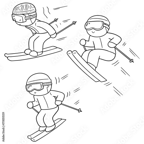 vector set of skiing