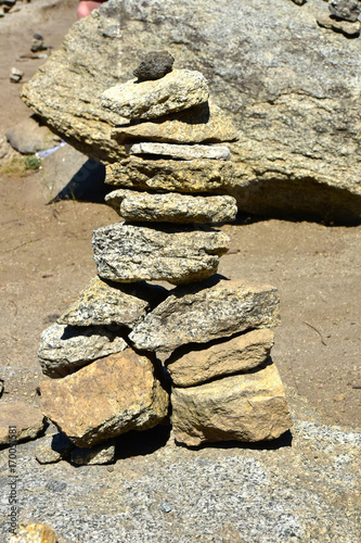 Canvas Print Stacked rock garden