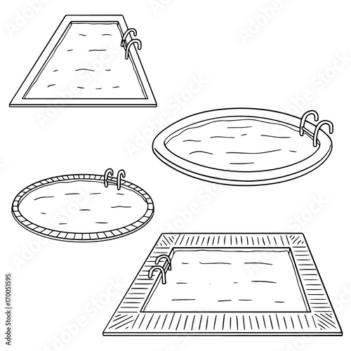 vector set of swimming pool