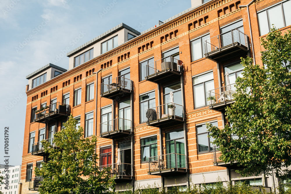 restaurated brick building at berlin