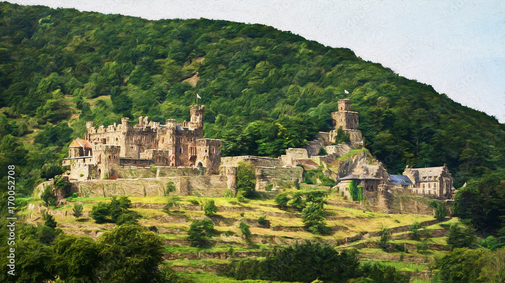 Burg Reichenstein - Digital Painting Burg Reichenstein - Digital Painting